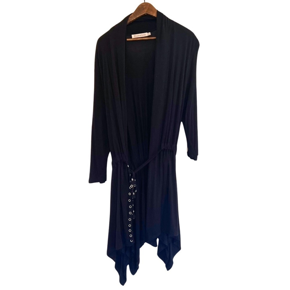 Melanie Lyne Women’s Black Tie Waist Cardigan - Size Large - Picture 4 of 10